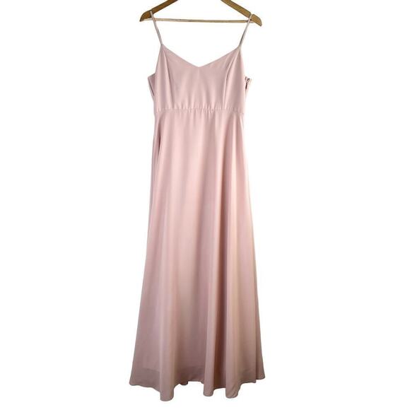 Show Me‎ Your Mumu Faith Maxi Dress in Dusty Blush Crisp Pink Bridesmaid Gown, M - Picture 2 of 16